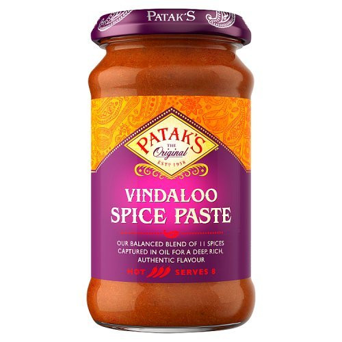 Pataks Vindaloo Curry Spice Paste Hot 10oz