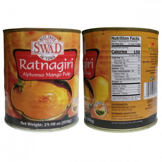 Swad Ratnagiri Alphonso Mango Pulp 850g