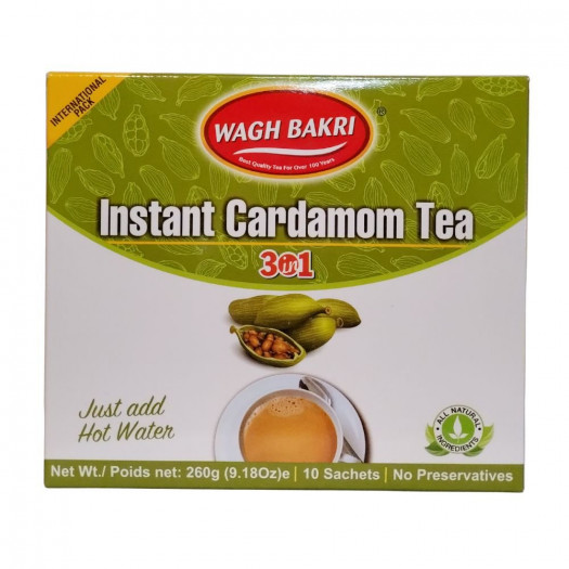 Wagh Bakri Instant Cardamom Tea 3in1 Premix 10 Sachets 260g - Singh Cart