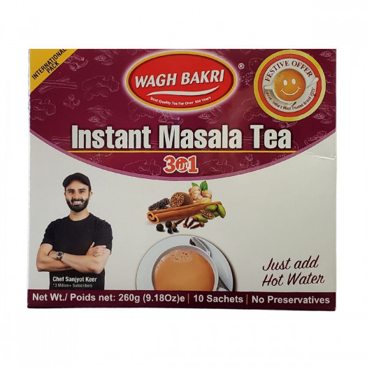 Wagh Bakri Instant Masala Tea Bags 3in1 Premix 260g