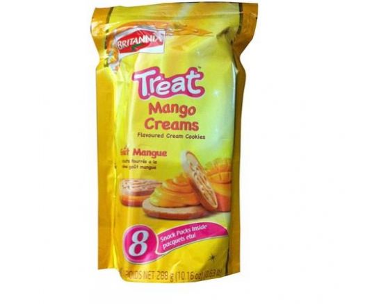 Britannia Treat Mango Creams Flavored Cream Cookies 288 Grams