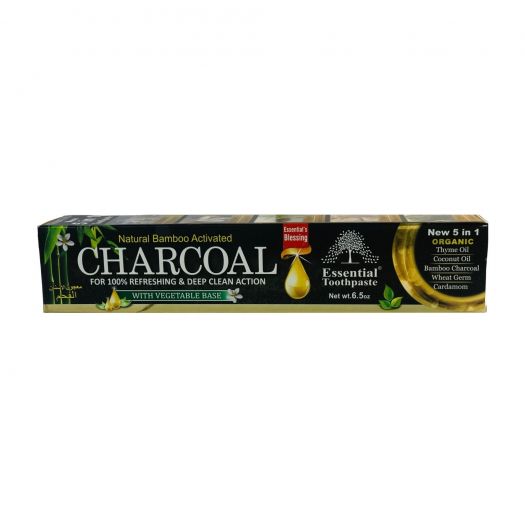 Essential Charcoal Toothpaste Organic Vegan Fluoride Free 6.5oz