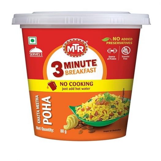 MTR 3 Minute Breakfast Khatta Meetha Poha 80g