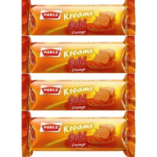 Parle Kreams Gold Orange Cookies 66g (4 Packs) - Singh Cart