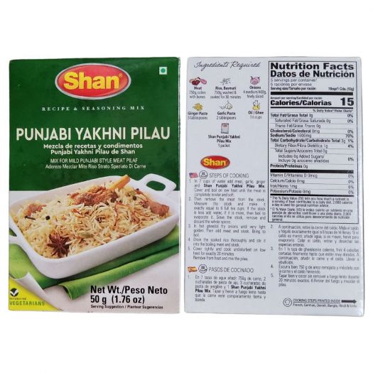 Shan Punjabi Yakhni Pilau Recipe and Seasoning 50g