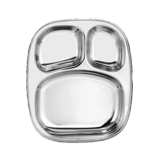 Stainless Steel Modern Dinner Plate 3-In-1 – Dynasty Big, Round Design Set 6 Pieces