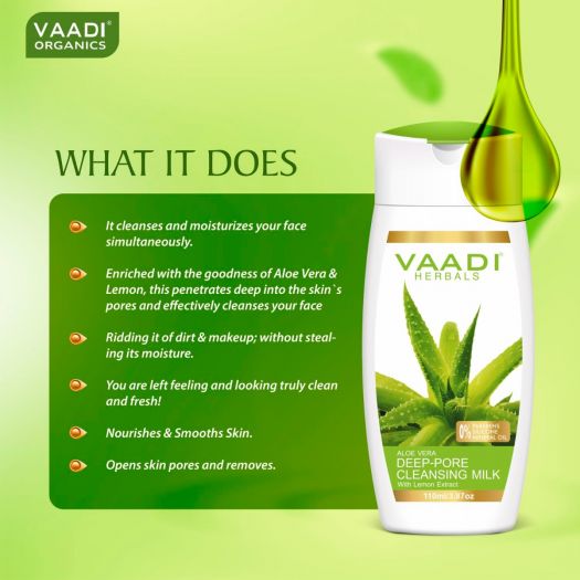 Vaadi Herbals Aloevera Deep Pore Cleansing Milk With Lemon Extract 110ml