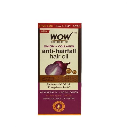 WOW Anti-Hairfall Hair Oil (Onion + Collagen) 100ml