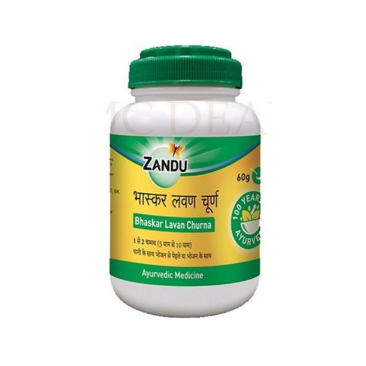 Zandu Bhaskar Lavan Churna 100% Vegetarian Ayurvedic Medicine 60g (2.11oz) - Singh Cart