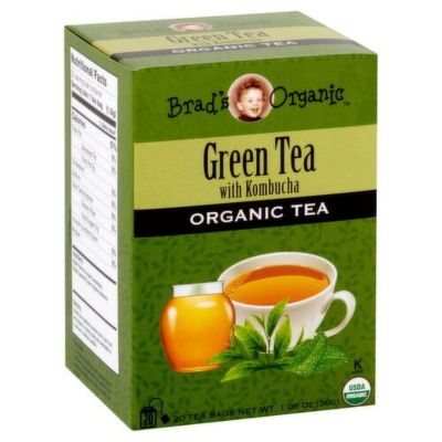 Brad's Organic Green Tea with Kombucha 20 Tea Bags