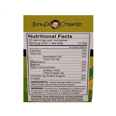 Brad's Organic Moringa Tea (20 Tea Bags)