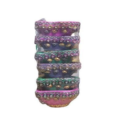 Festive Glow Hand-Decorated Diyas - Pack of 6