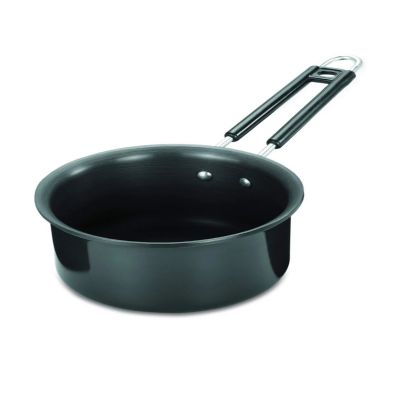 India Gold Aluminum Sauce Pan Hard Anodised - Black, Modern Round Design, 14.5 cm