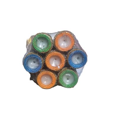 Multicolor Decorative Wax Diya Set – Pack of 7