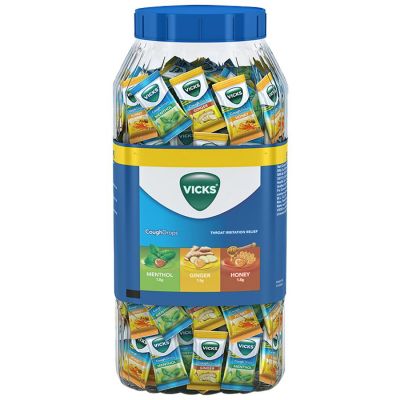 Vicks Candy Cough Drops Throat Irritation Relief Menthol Honey Ginger 200 Candies