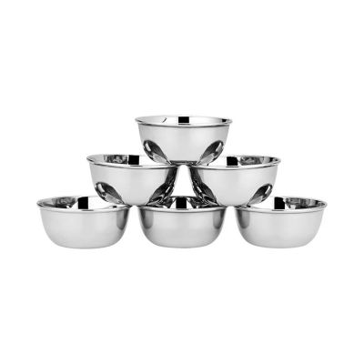 Vinod Stainless Steel Vati/Katori Silver Touch (Set of 6 Pieces)