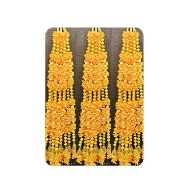 Yellow & Pink Floral Toran with Petal-Style Hangings & Golden Bells