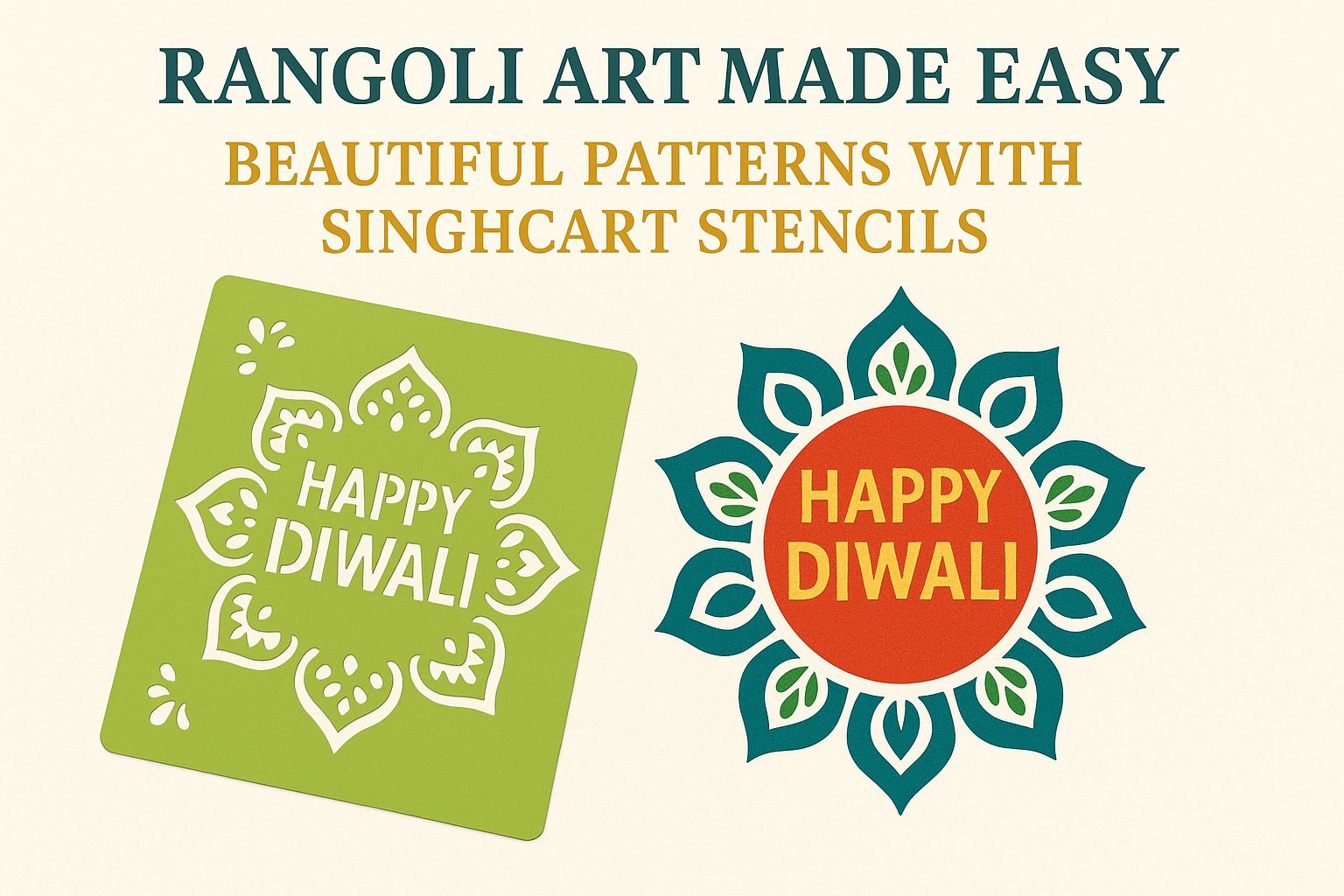 Rangoli Art Made Easy - Beautiful Patterns with Singhcart Stencils